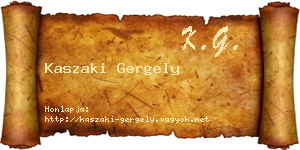 Kaszaki Gergely névjegykártya